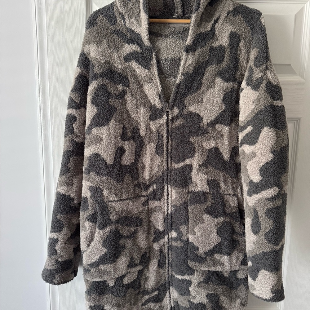 Barefoot Dreams Camouflage Fleece Zip-Up Jacket size Medium
